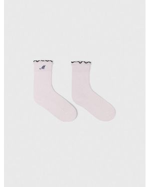 Maje Pointelle-Socken Aus Baumwolle - Pink