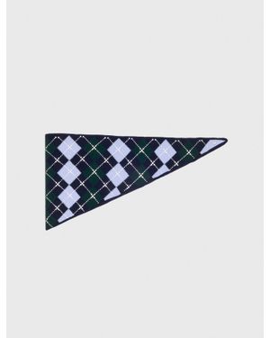 Maje Foulard Triangle Argyle En Laine - Bleu
