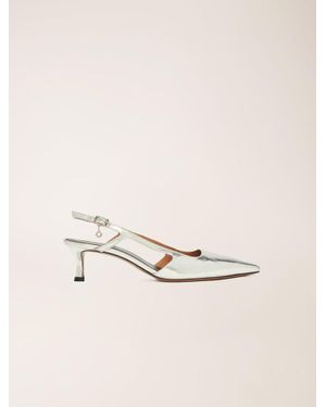 Maje Leather Strappy Heels - White