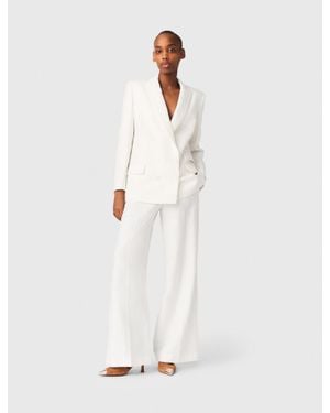 Maje Double-Breasted Suit Jacket - White