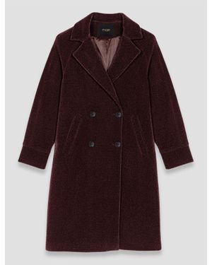 Maje Manteau Droit Mi-Long - Rouge