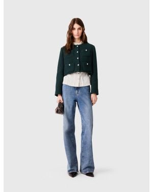 Maje Short Tweed Jacket - Blue