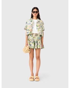 Maje Patterned Cropped Shirt - White
