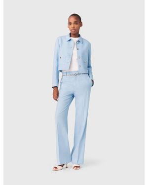 Maje Short Single-Breasted Jacket - Blue