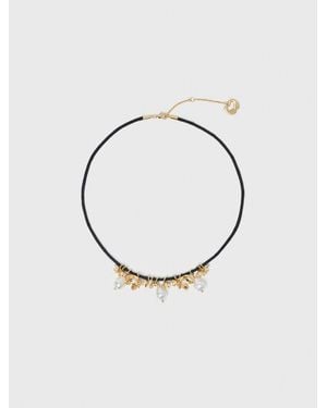 Maje Kordelkette Mit Blumendetails - Mettallic
