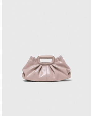 Maje Mini Clutch En Cuir Naplak - Rose