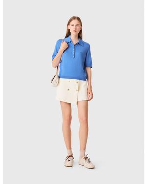 Maje Polo Collar Jumper - Blue