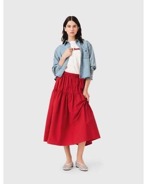 Maje Long Gathered Skirt