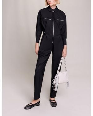 Maje Wide-Leg Jumpsuit - Blue