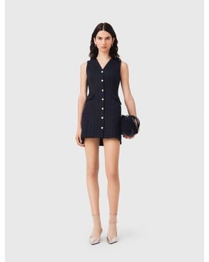 Maje Ärmelloses Lurex-Blazerkleid - Blau