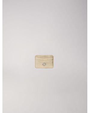Maje Crackled Leather Card Holder - White