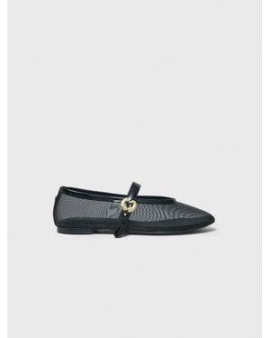 Maje Mesh Ballet Flats - White