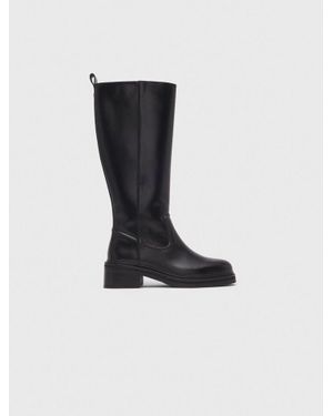 Maje Bottes En Cuir - Noir