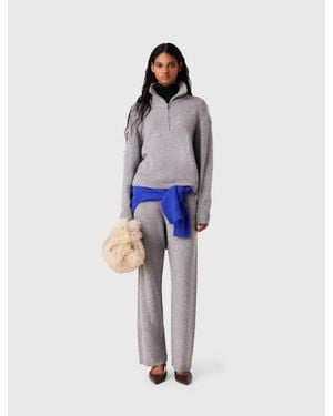 Maje Pullover Mit Zip-Kragen - Blau