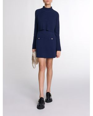 Maje Knit 2-In-1 Short Dress - Blue