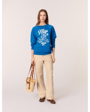 Maje Paris Sweatshirt - Blue