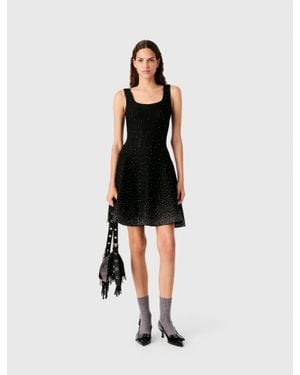 Maje Kurzes Skaterkleid Mit Strass - Schwarz
