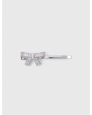 Maje Rhinestone Bow Barrette - White