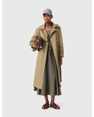 Maje Removable Collar Stud Trench Coat - White
