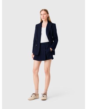 Maje Tailored Shorts With Lurex - Blue