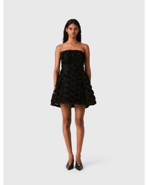 Maje Bustierkleid Mit Blumen - Schwarz