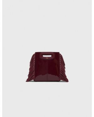 Maje Patent Leather Mini M Bag - Red
