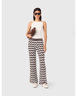 Maje Zigzag Crochet Pants - White