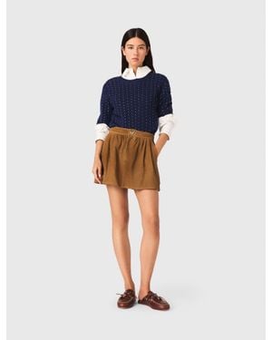 Maje Short Suede Skirt - Blue