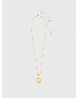 Maje Zodiac Sign Plaque Necklace - White