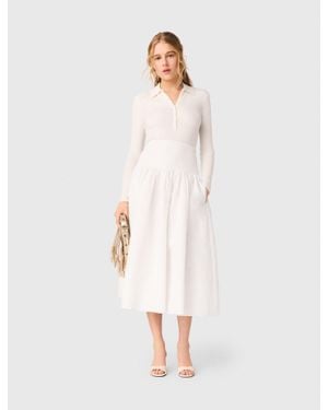 Maje Long Taffeta Skirt - White