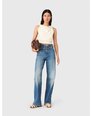 Maje Patterned Backless Crop Top - Blue