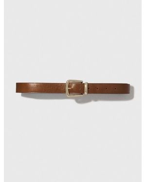 Maje Ceinture En Cuir Et Boucle Carrée - Neutre