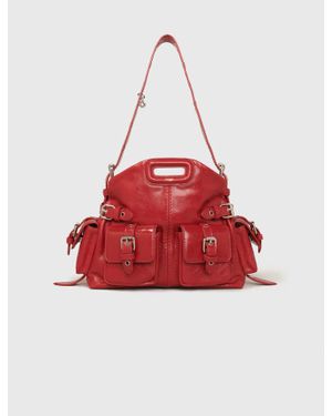 Maje Miss M Mini Cargo Leather Bag - Red