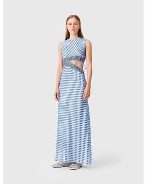 Maje Bedrucktes Kleid Mit Aussparung - Weiß