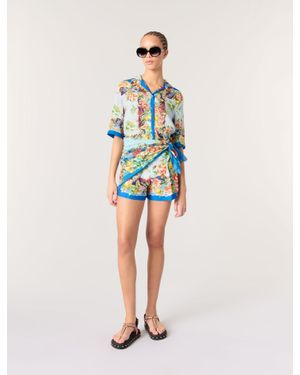 Maje Gemusterte Shorts - Blau