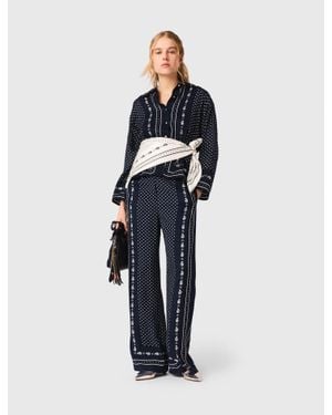 Maje Bandana Print Pants - Blue