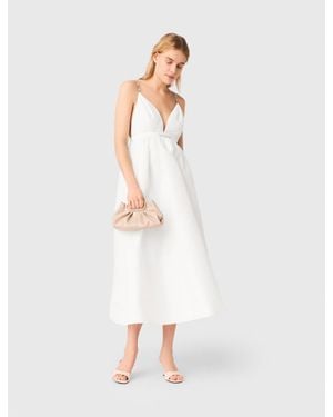 Maje Jewelled Taffeta Maxi Dress - White