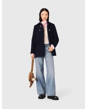 Maje Wool Blend Coat - Blue