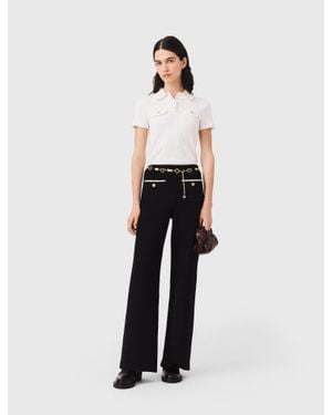 Maje Lurex Tweed Trousers - White