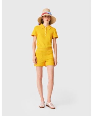 Maje Playsuit Aus Strick Mit Polokragen - Gelb