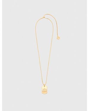 Maje Zodiac Sign Plaque Necklace - White