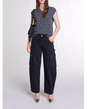 Maje Ärmelloser Pullover Mit Pailletten - Blau