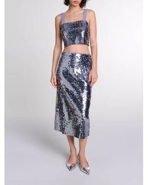 Maje Sequinned Knit Top - Blue