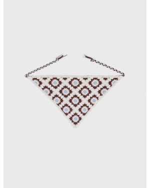 Maje Foulard Triangle En Maille - Blanc