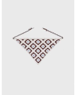 Maje Triangular Knit Scarf - White