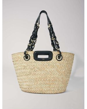 Maje Woven Raffia Basket Bag - Natural