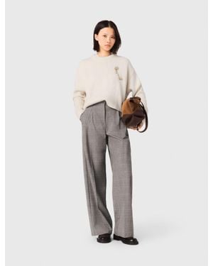 Maje Checked Suit Trousers - White