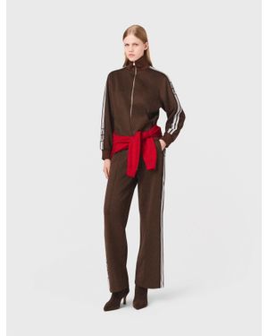 Maje Sweatshirt With Straight Stripes - Red