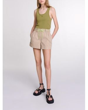 Maje Ribbed Vest Top - White