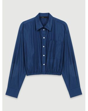 Maje Cropped Shirt - Blue